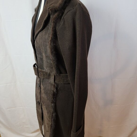 Cynthia Steffe Suede Coat Size M - Suede and Fur Trim - Luxury @ Poshmark Price - Picture 5 of 16